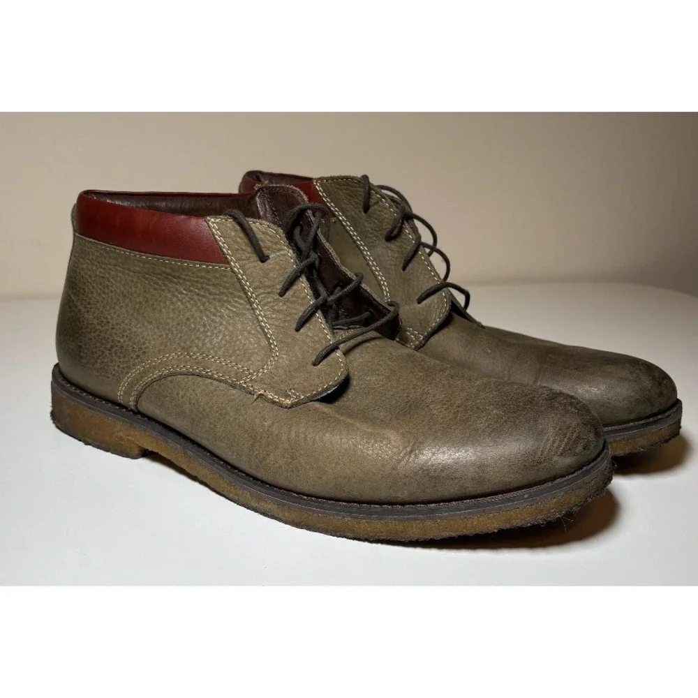 Johnston & Murphy Men's Chukka Ankle Boots | Olive Green | Size 10.5